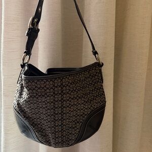 Coach Signature Black and Gray Messenger Bag